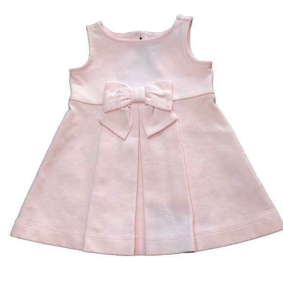 Janie And Jack Blush Pink Bow Easter Dress With Bloomers Baby Girls Size 6-12 M - Picture 1 of 7
